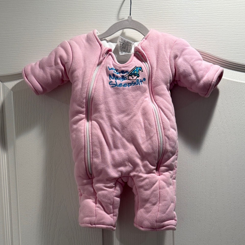 Baby Merlin Magic Sleepsuit Pink Baby Sleep Suit